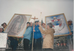 Procession with the Missionary Images and Dan Lynch in Red Square, Russia.