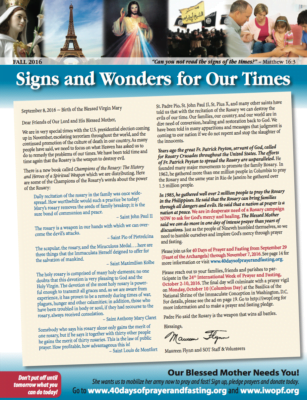 Signs and Wonders Fall 2016 Newsletter, PDF
